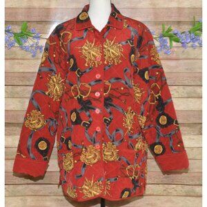 VTG Nicole Summers Silk Quilted Jacket Equestrian Chic Heritage Ladies L Preppy